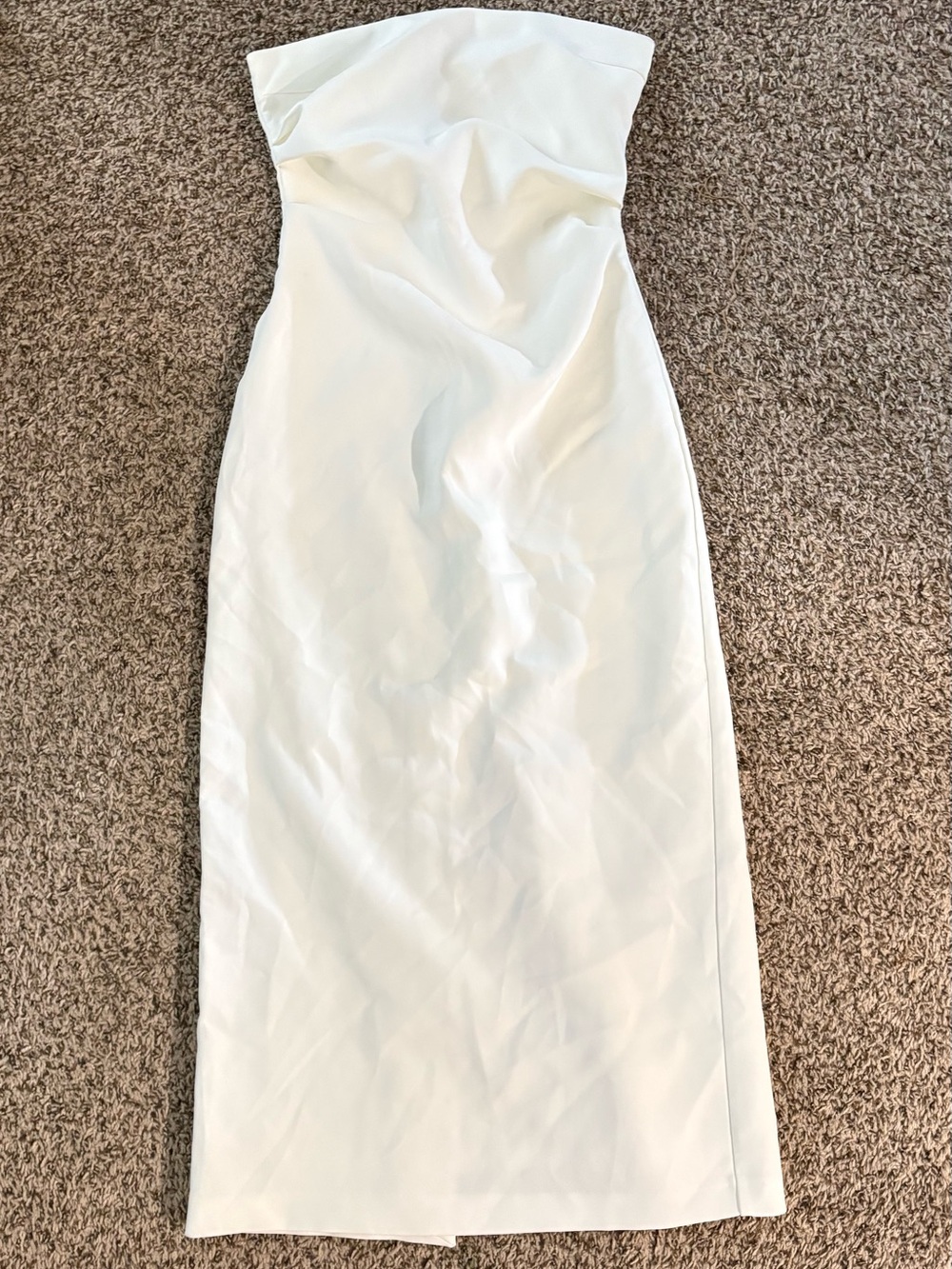 Zara Strapless White Midi Dress